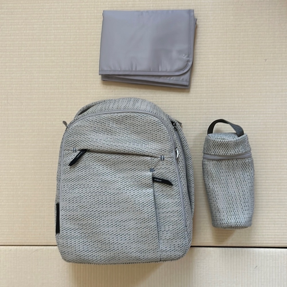 Uppababy changing backpack diaper bag 2020 Sierra Dune knit leather stroller